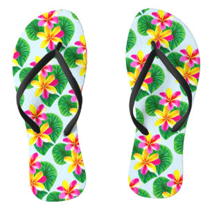 Tropische stekelstaartebloemen teenslippers