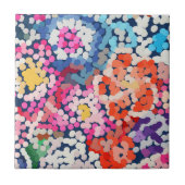 Tropische stekelstoot Abstracte bloemen Tegeltje (Voorkant)