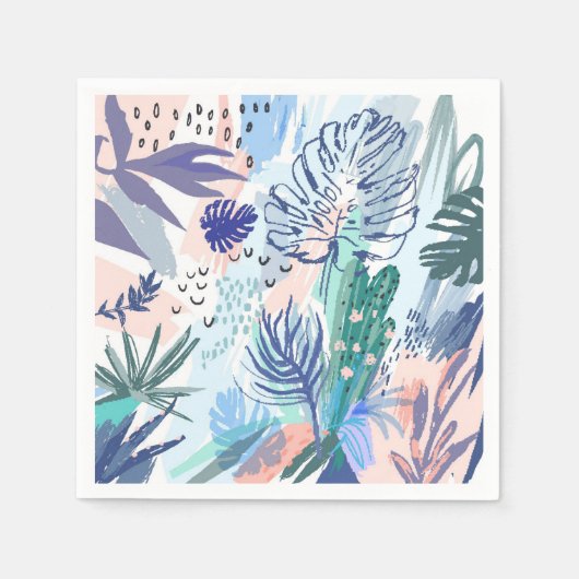 Tropische stijl bloemenpatroon servet (Voorkant)