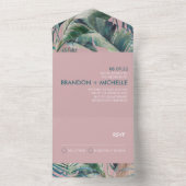 Tropische stijl Deco-uitnodiging bruiloft All In One Uitnodiging (Binnen)