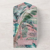 Tropische stijl Deco uitnodiging Huwelijk (Buitenkant)