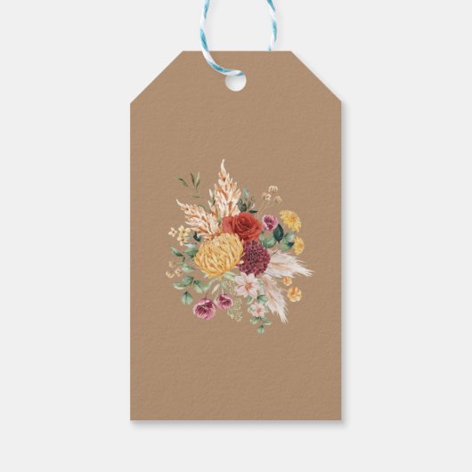  tropische storm Pampas Garden Birthday Cadeaulabel (Achterkant)