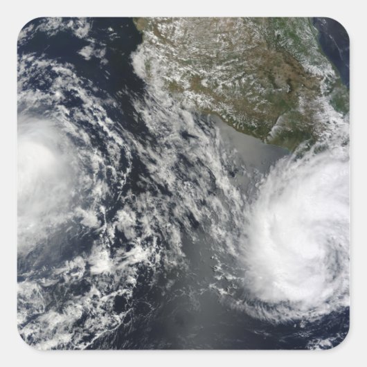 Tropische Stormen Blas en Celia Vierkante Sticker (Voorkant)