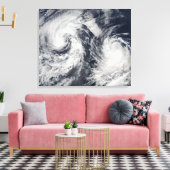 Tropische stormen Boris en Cristina Canvas Afdruk (Insitu (Woonkamer))