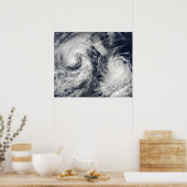 Tropische stormen Boris en Cristina Poster (Keuken)