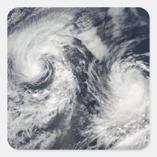 Tropische stormen Boris en Cristina Vierkante Sticker (Voorkant)