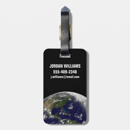 Tropische Stormen op aarde. Bagagelabel (Achterkant verticaal)