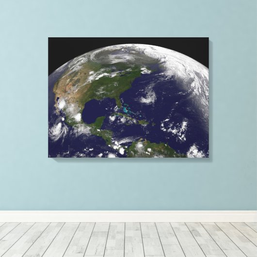 Tropische Stormen op aarde. Canvas Afdruk (Insitu (Houten vloer))