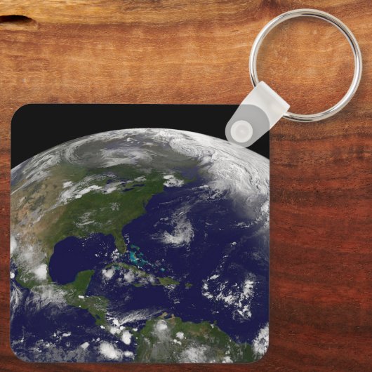 Tropische Stormen op aarde. Sleutelhanger (Achterkant)