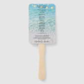 Tropische strand aan zee String Light bruiloft Handwaaier (Achterkant)