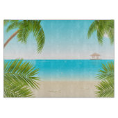 Tropische Strand Achtergrond Glas Snijplank (Voorkant)
