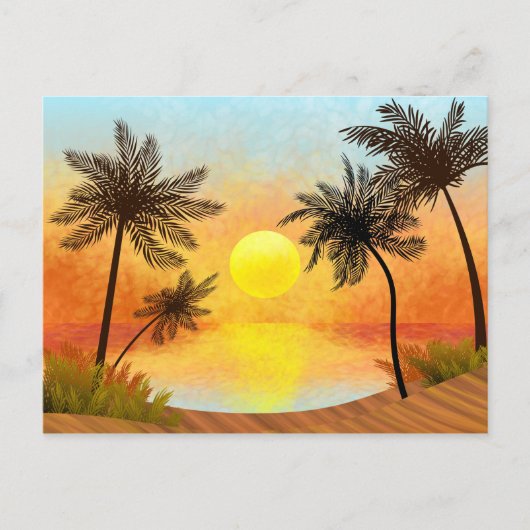 Tropische strand ansichtkaart briefkaart (Voorkant)