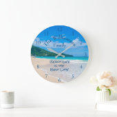 Tropische strand Aqua Ocean White Sand Waves Grote Klok (Huis)