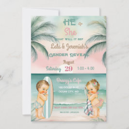 Tropische Strand Baby Geslacht Onthulling Blush Sa Kaart