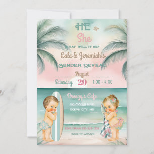 Tropische Strand Baby Geslacht Onthulling Blush Sa Kaart