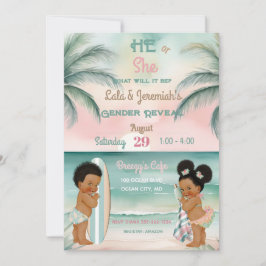 Tropische Strand Baby Geslacht Onthulling Blush Sa Kaart