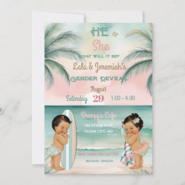 Tropische Strand Baby Geslacht Onthulling Blush Sa Kaart