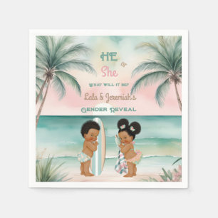 Tropische Strand Baby Geslacht Onthulling Blush Sa Servet