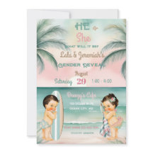 Tropische Strand Baby Geslacht Reveal Blush Sage