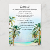 Tropische Strand Bestemming Bruiloft Details Informatiekaartje (Voorkant)
