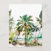 Tropische Strand Bestemming Bruiloft Details Informatiekaartje (Achterkant)
