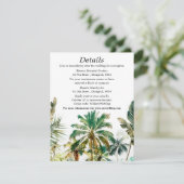 Tropische Strand Bestemming Bruiloft Details Informatiekaartje (Staand voorkant)