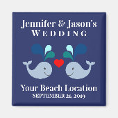 Tropische strand bestemming bruiloft walvis magneet (Voorkant)