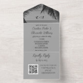 Tropische strand Bestemming legant RSVP QR Code Al All In One Uitnodiging (Binnen)
