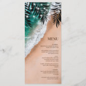 Tropische strand-bestemming menu (Achterkant)