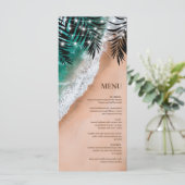 Tropische strand-bestemming menu (Staand voorkant)