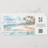 Tropische Strand Bestemming Vliegtuig Ticket Bruil Kaart (Achterkant)