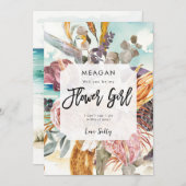 tropische strand bloem meisje voorstel kaart (Voorkant / Achterkant)