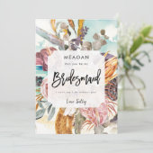 Tropische strand bloemen bruidsmeisje voorstel kaa aankondiging (Staand voorkant)