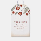 Tropische strand bloemen bruiloft cadeaulabel (Voorkant)