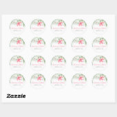 Tropische strand bloemen bruiloft ronde sticker (Vel)