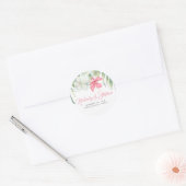 Tropische strand bloemen bruiloft ronde sticker (Envelop)