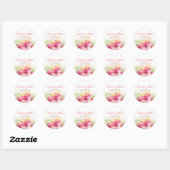 Tropische strand bloemen bruiloft ronde sticker (Vel)