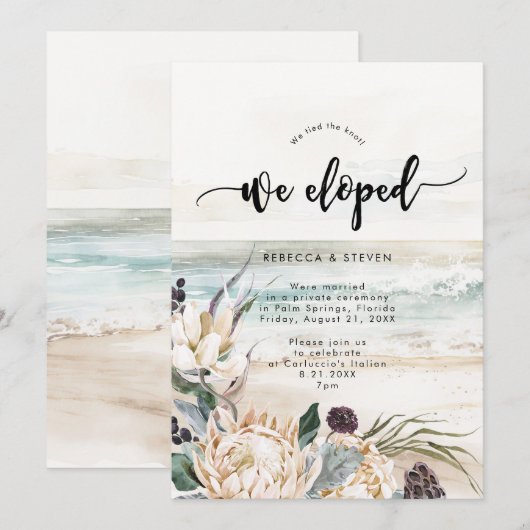 Tropische strand bloemenprotea we geëvolueerd kaart (Voorkant / Achterkant)