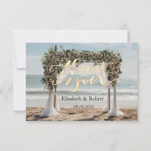Tropische strand bloemstuk dankkaart bedankkaart (Voorkant)