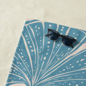 Tropische strand boho fan palm strandlaken (In situ)