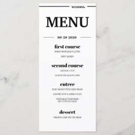 Tropische strand bruiloft bestemming menu