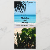 Tropische strand bruiloft bestemming menu (Achterkant)