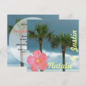 Tropische strand bruiloft douche kaart (Voorkant / Achterkant)