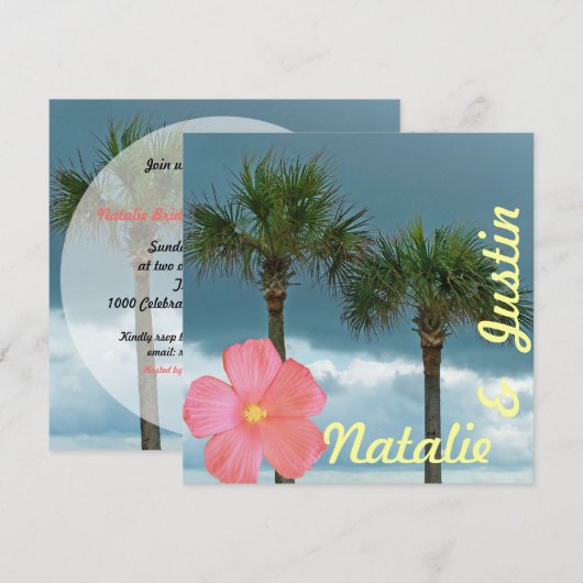 Tropische strand bruiloft douche kaart (Voorkant / Achterkant)