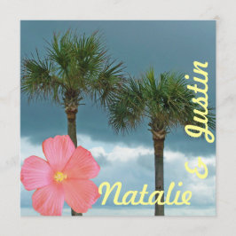 Tropische strand bruiloft douche kaart