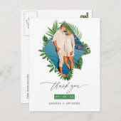 Tropische strand bruiloft foto dank je briefkaart (Voorkant / Achterkant)