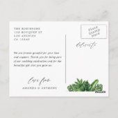 Tropische strand bruiloft foto dank je briefkaart (Achterkant)