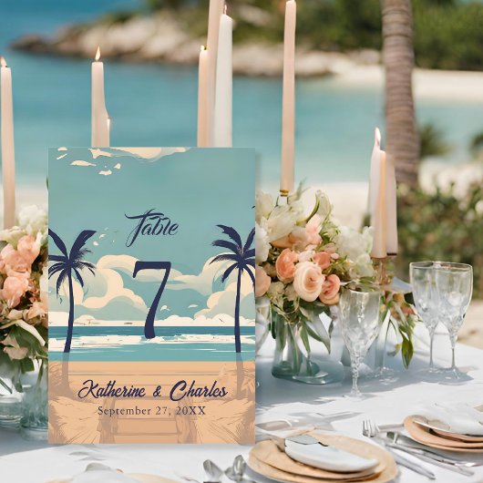 Tropische  strand bruiloft kaart