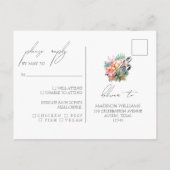 Tropische Strand Bruiloft RSVP Maaltijd Keuze Briefkaart (Achterkant)