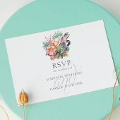 Tropische Strand Bruiloft RSVP Maaltijd Keuze Briefkaart